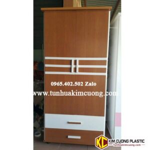 Tủ nhựa vân gỗ 2A21 cánh hcm