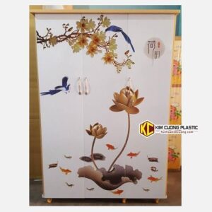 Tủ nhựa 3 cánh dán tranh A03GF