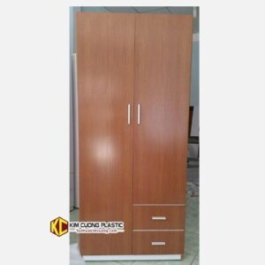 Tủ nhựa 2C A21 cánh vân gỗ